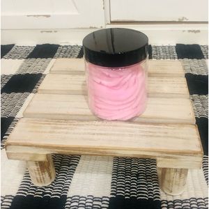 Homemade pink bubblegum foaming body butter